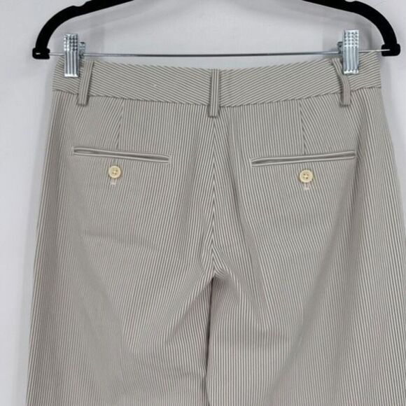 Express Editor Gray Striped Flare Wide Leg Trouser Pants Size 4 Career Corporate - Picture 7 of 16